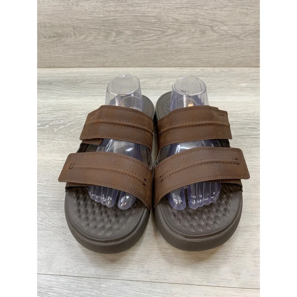 Crocs Men's LiteRide Slide Sandals Brown Double Strap Size 13 Espresso Shoes